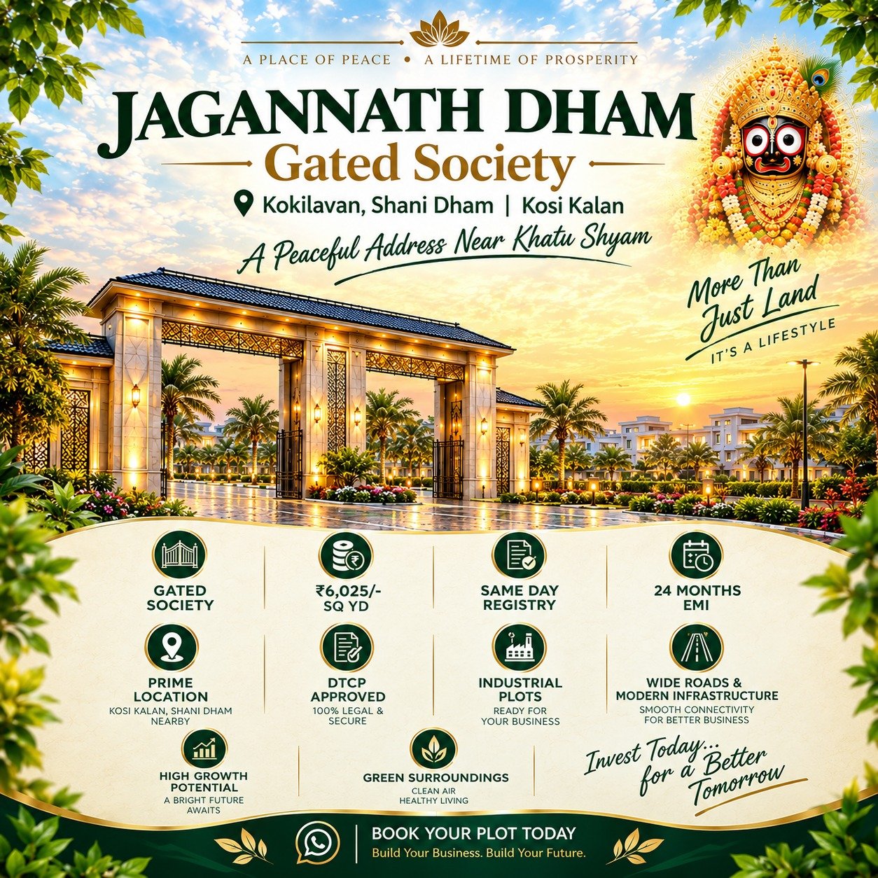 Jagannath Dham plots near Kokilavan, Shani Dham, Kosi Kalan