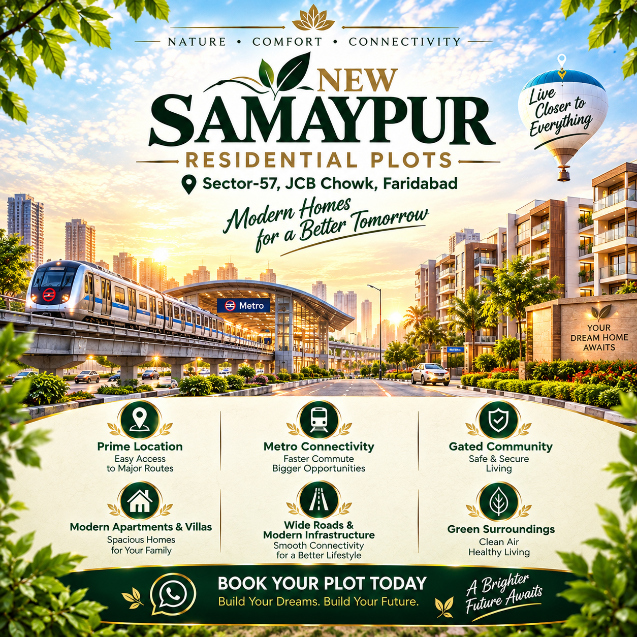 New Samaypur plots at JCB Chowk, Faridabad